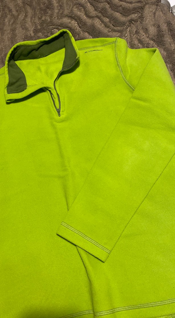 Erkek Yeşil Fermuarlı Yarım Boğazlı Polar - Görsel 3