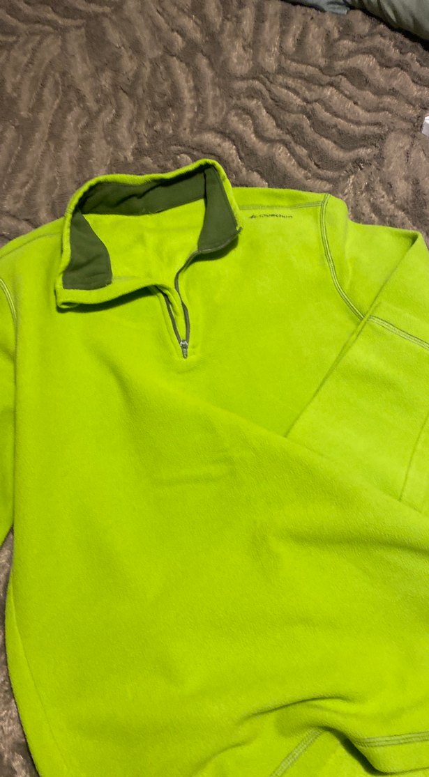 Erkek Yeşil Fermuarlı Yarım Boğazlı Polar - Görsel 5