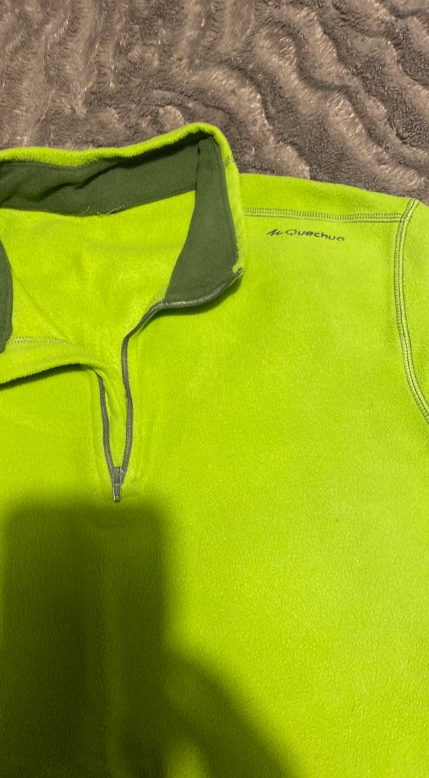 Erkek Yeşil Fermuarlı Yarım Boğazlı Polar - Görsel 2