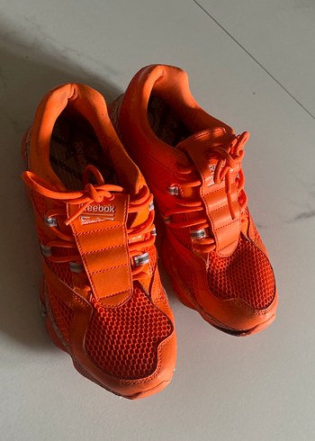 Turuncu Bağcıklı Yüksek Topuklu Kadın Spor Ayakkabı Reebok Orjin - Görsel 4