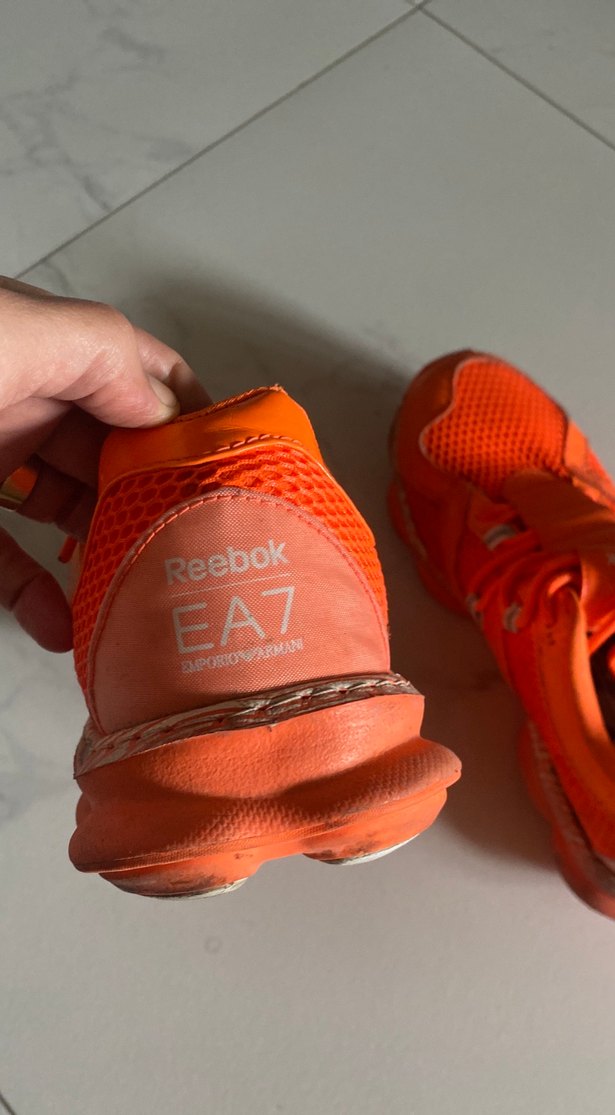 Turuncu Bağcıklı Yüksek Topuklu Kadın Spor Ayakkabı Reebok Orjin - Görsel 2