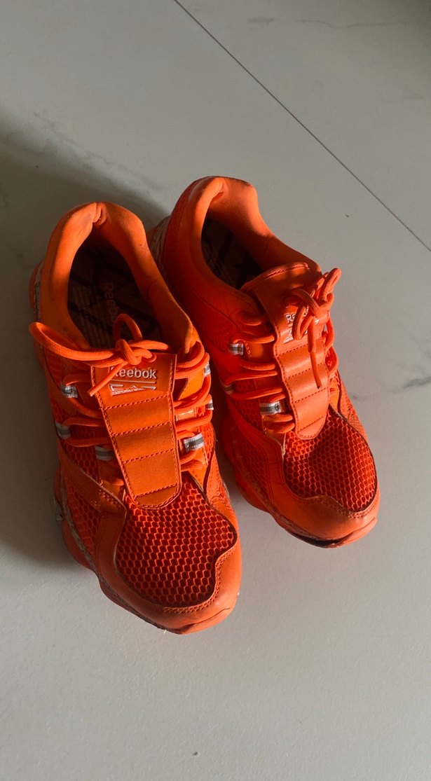 Turuncu Bağcıklı Yüksek Topuklu Kadın Spor Ayakkabı Reebok Orjin - Görsel 4