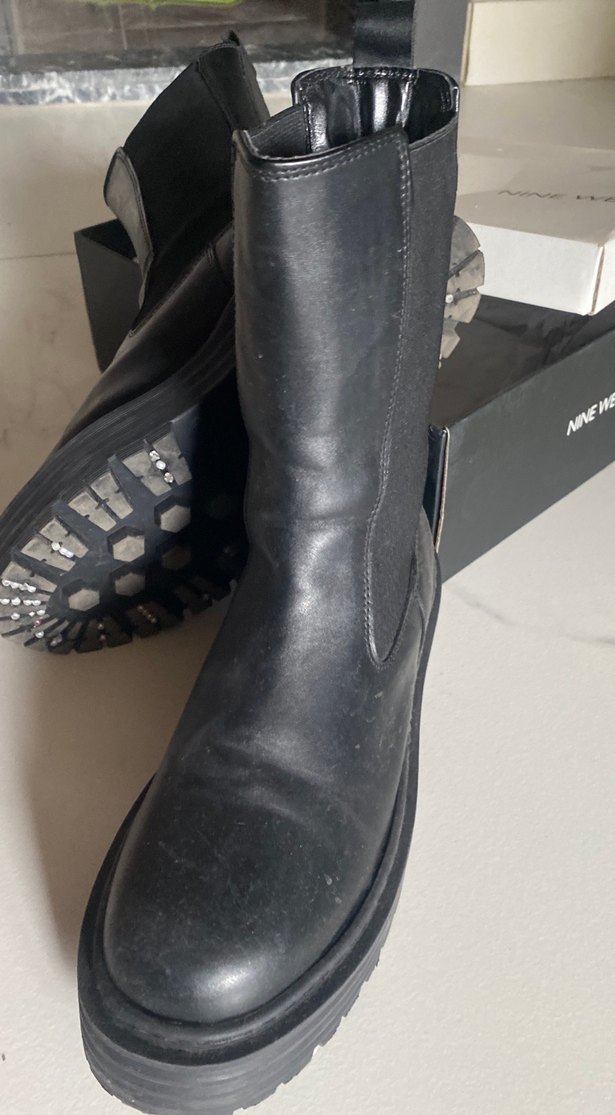 Nine West Siyah Platform Topuklu Kauçuk Bot - Görsel 4