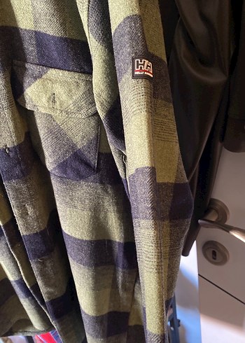 Düğmeli Yeşil erkek/ kadın yün gömlek - Görsel 7