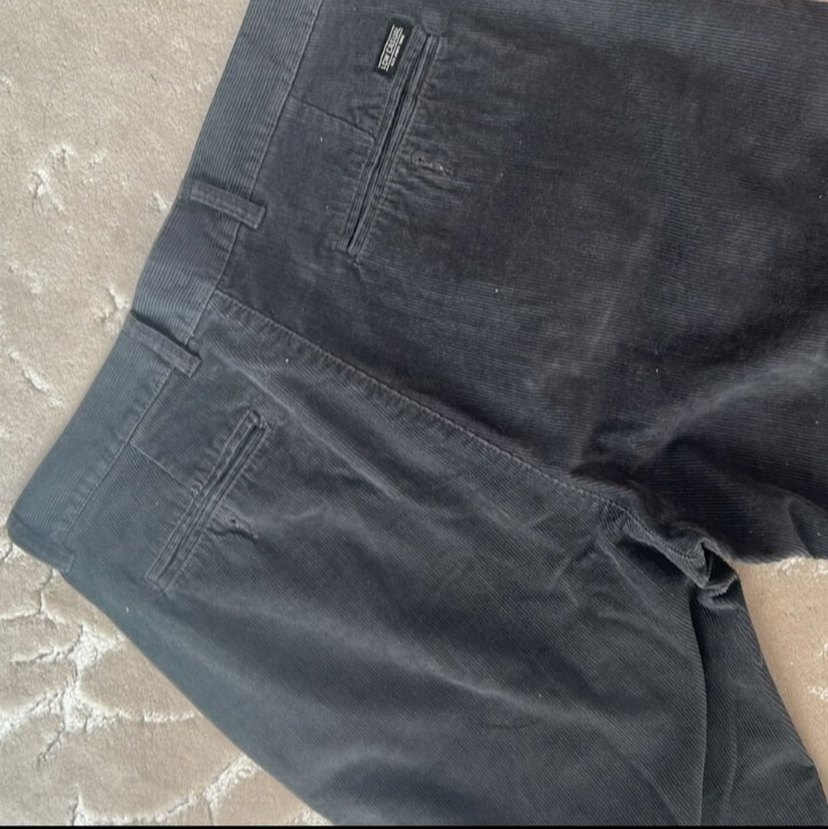 Siyah Süet Erkek Pantolon Kemerli - Görsel 2