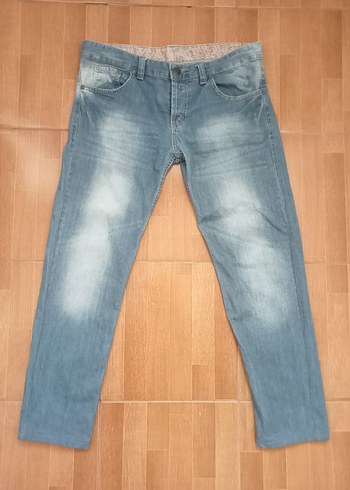 Erkek Gri Denim Regular Fit Pantolon