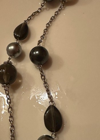 Uzun Zincir Detaylı Kadın Kolye - Görsel 4