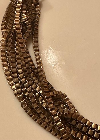 Uzun Zincir Detaylı Altın Kadın Kolye - Görsel 5