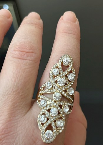 Işıltılı Yılan Desenli Altın Kadın Yüzük - Görsel 3