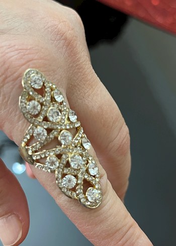 Işıltılı Yılan Desenli Altın Kadın Yüzük - Görsel 6