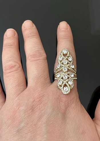 Işıltılı Yılan Desenli Altın Kadın Yüzük - Görsel 4