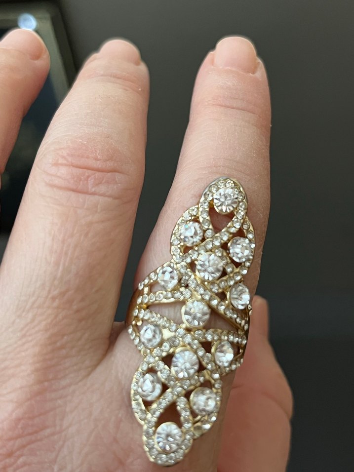 Işıltılı Yılan Desenli Altın Kadın Yüzük - Görsel 3