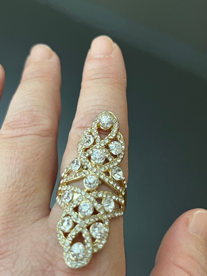 Işıltılı Yılan Desenli Altın Kadın Yüzük - Görsel 5