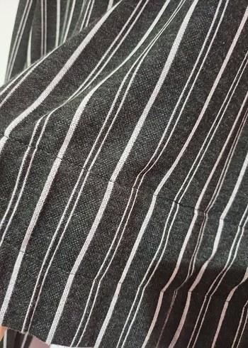 Ambar Çizgili Gri Kadın Ceket - Görsel 5