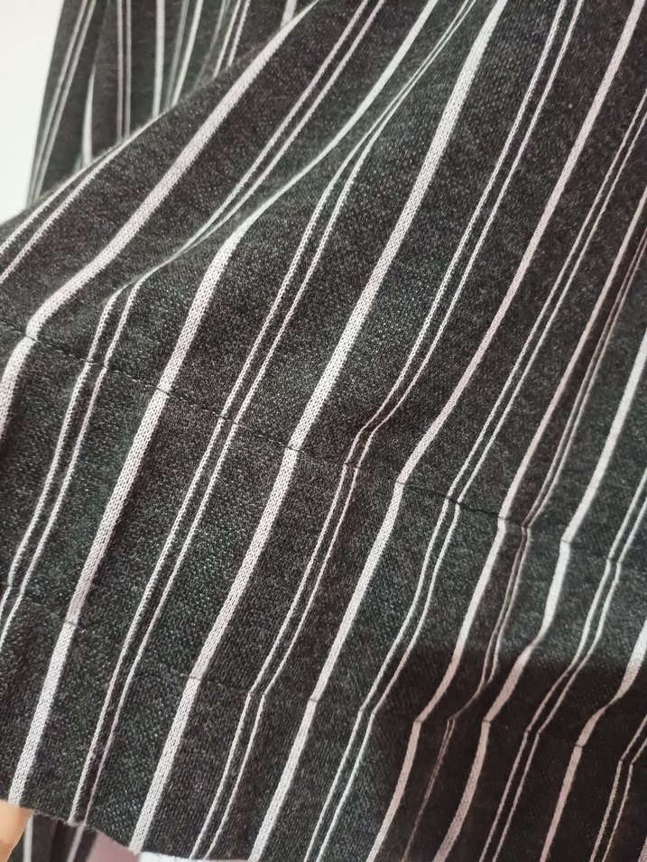 Ambar Çizgili Gri Kadın Ceket - Görsel 5