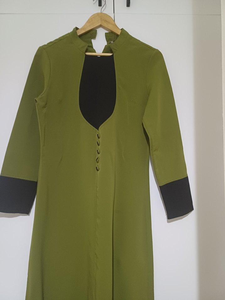 Diger Kadın Haki Uzun Kollu V Yaka Tunik - Görsel 2