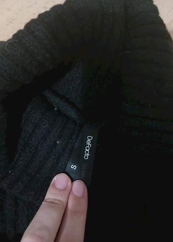 Gri Boğazlı Örgü Yün Kadın Kazak - Görsel 2