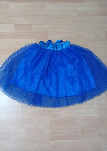 Kız Çocuk Renkli Fırfırlı Mavi Etek - Görsel 2