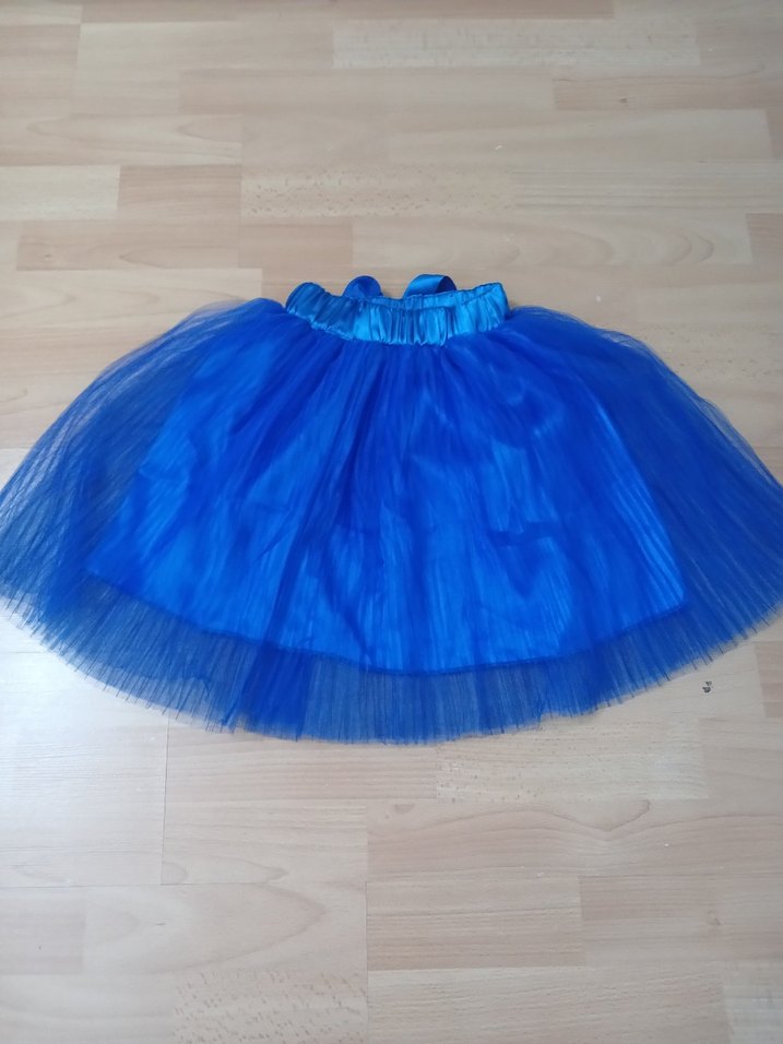 Kız Çocuk Renkli Fırfırlı Mavi Etek - Görsel 2