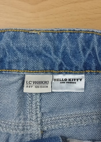 Kız Çocuk Mavi kuromili Bol Kesim Kot Pantolon - Görsel 4