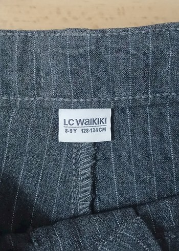 Kız çocuk gri çizgili kumaş pantolon - Görsel 5