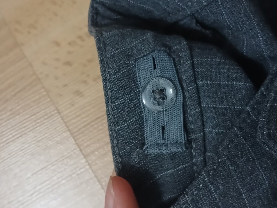 Kız çocuk gri çizgili kumaş pantolon - Görsel 4