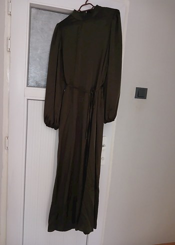 Sade Haki Uzun Kadın Elbise - Görsel 2