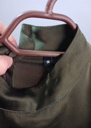 Sade Haki Uzun Kadın Elbise - Görsel 4