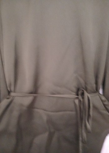 Sade Haki Uzun Kadın Elbise - Görsel 3