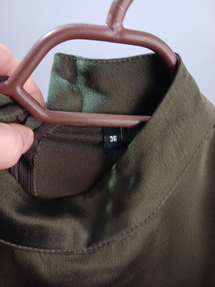 Sade Haki Uzun Kadın Elbise - Görsel 4