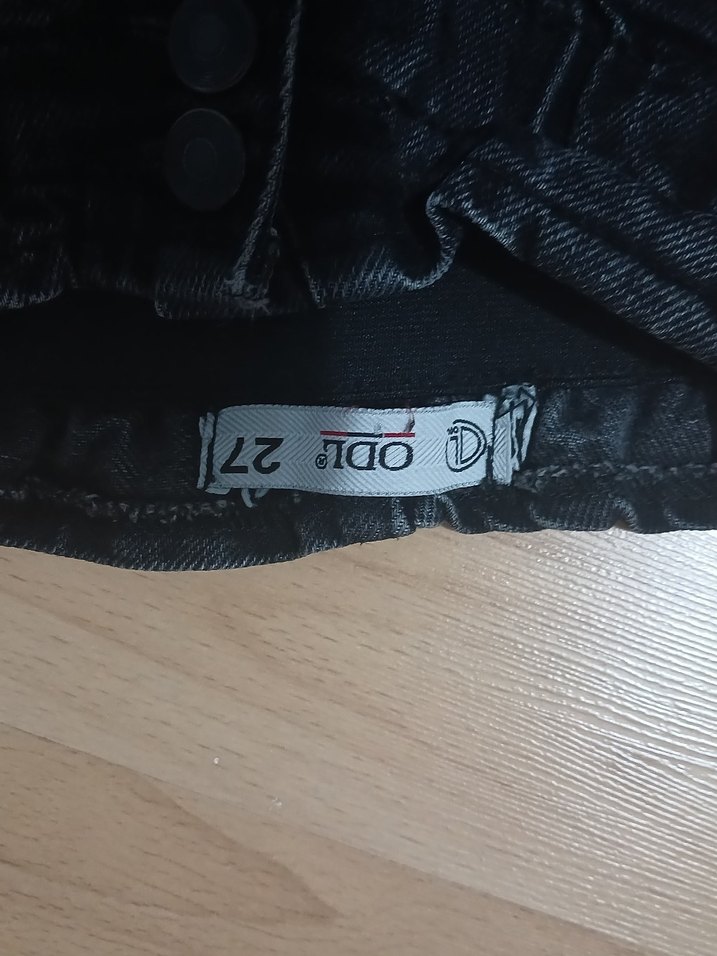 Siyah Bol Kesim Midi Kadın Kot Pantolon - Görsel 2