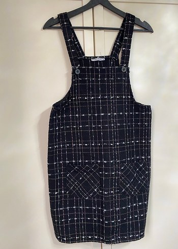 Kareli Siyah Askılı salopet - Görsel 3