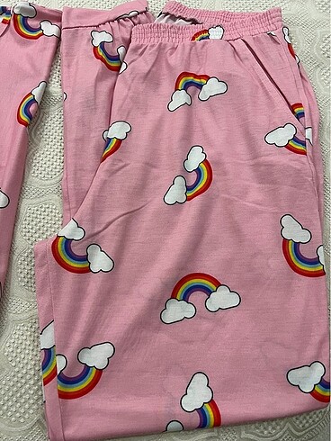 l Beden pembe Renk İkili pijama