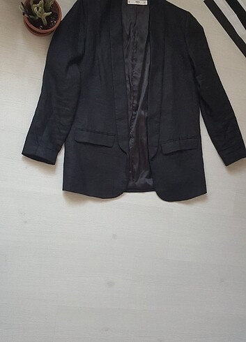 Mango Keten Blazer Kesim Ceket 