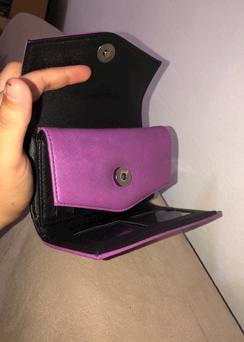 Mor Deri Tokalı Kadın Cüzdanı - Görsel 4