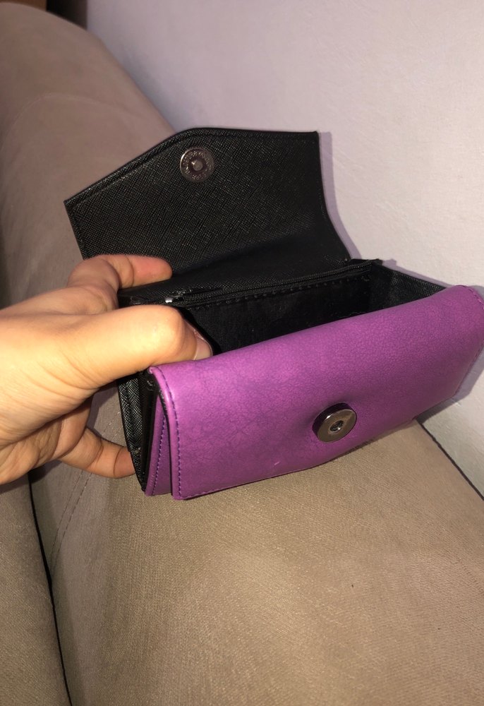 Mor Deri Tokalı Kadın Cüzdanı - Görsel 2