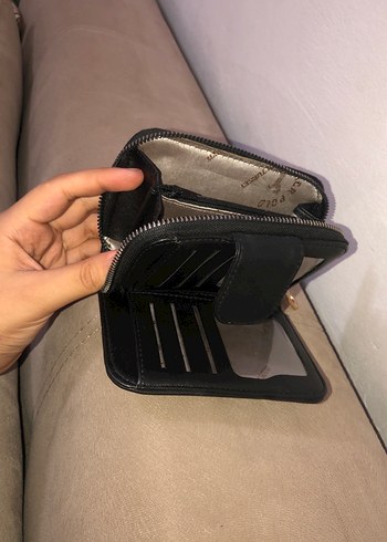 Deri Siyah Fermuarlı Kadın Cüzdanı - Görsel 3