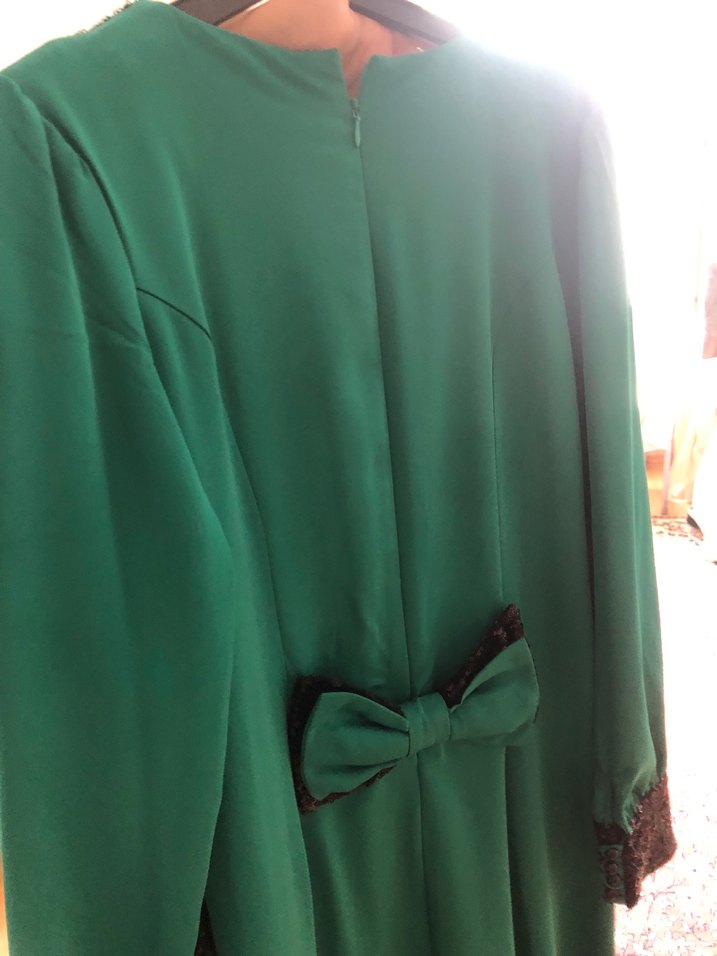 Uzun Turkuaz Kadın Abiye Elbise - Görsel 4