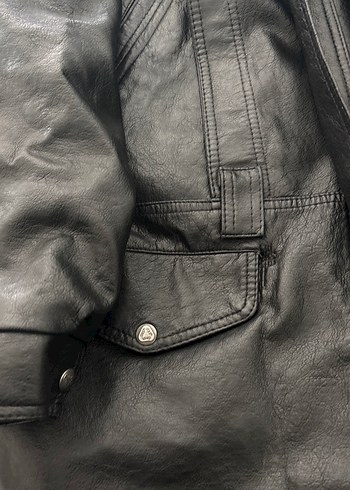 Siyah Deri Erkek  Ceket - Görsel 3