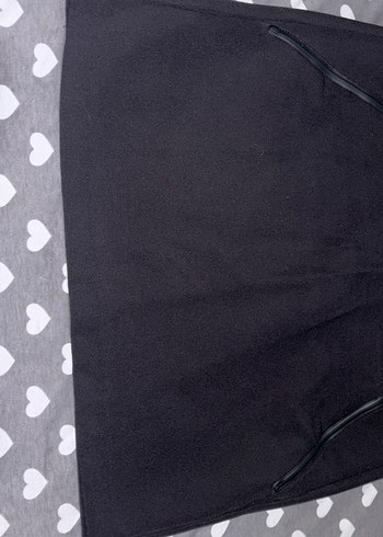 Siyah Mini Fermuarlı Kadın Etek - Görsel 4