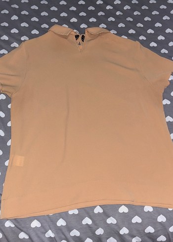 Bej Düğmeli Kısa Kollu Kadın Gömlek - Görsel 7