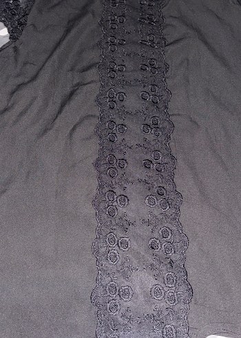 Kadın Siyah Dantel Detaylı V Yaka Bluz - Görsel 9