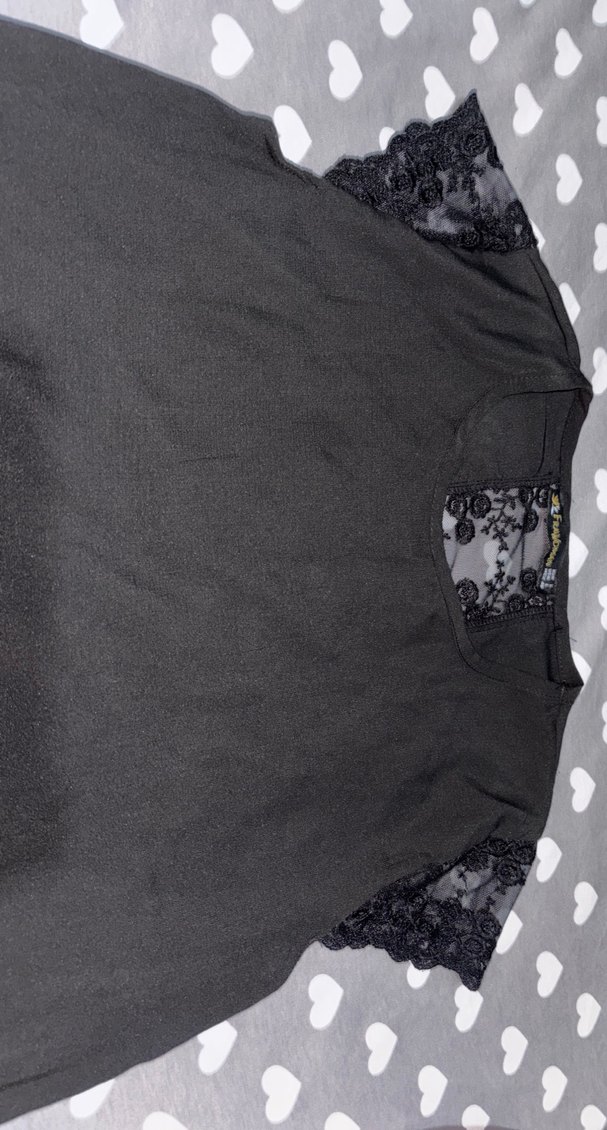 Kadın Siyah Dantel Detaylı V Yaka Bluz - Görsel 3