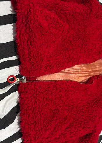 Vitrin marka Kırmızı Kürk Detaylı Kadın Ceket - Görsel 5