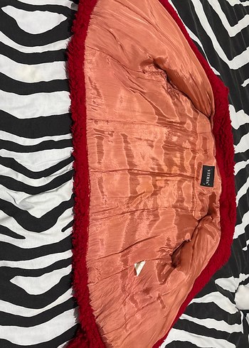 Vitrin marka Kırmızı Kürk Detaylı Kadın Ceket - Görsel 8