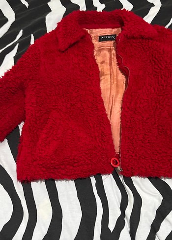 Vitrin marka Kırmızı Kürk Detaylı Kadın Ceket - Görsel 2