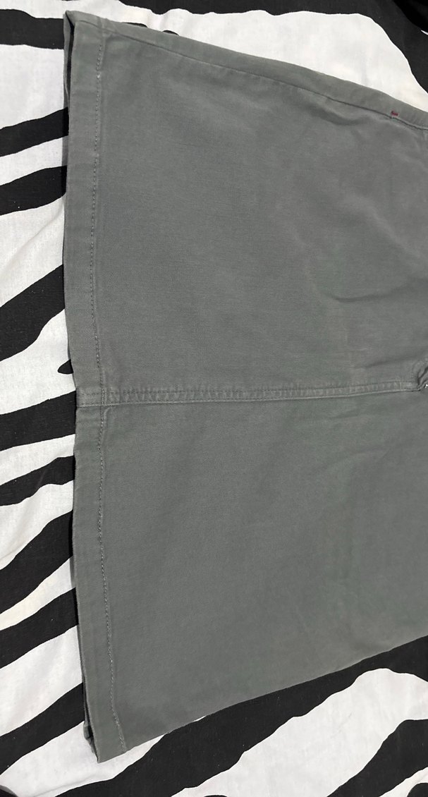 Gri Kot Kemerli Mini Etek - Görsel 4