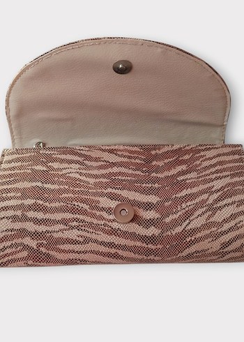 Beden çeşitli Renk Zebra Desenli Zincirli Çanta