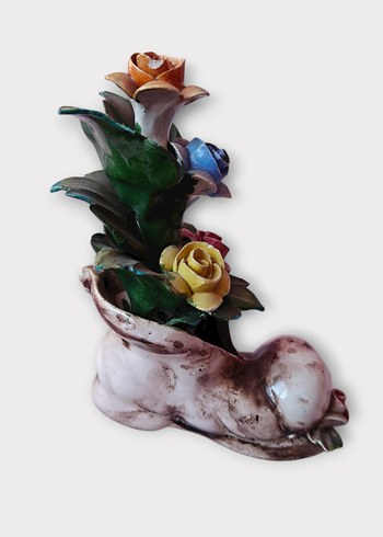 Diğer Vintage Capodimonte Çiçekli Dekoratif Biblo