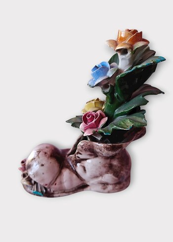  Beden Vintage Capodimonte Çiçekli Dekoratif Biblo